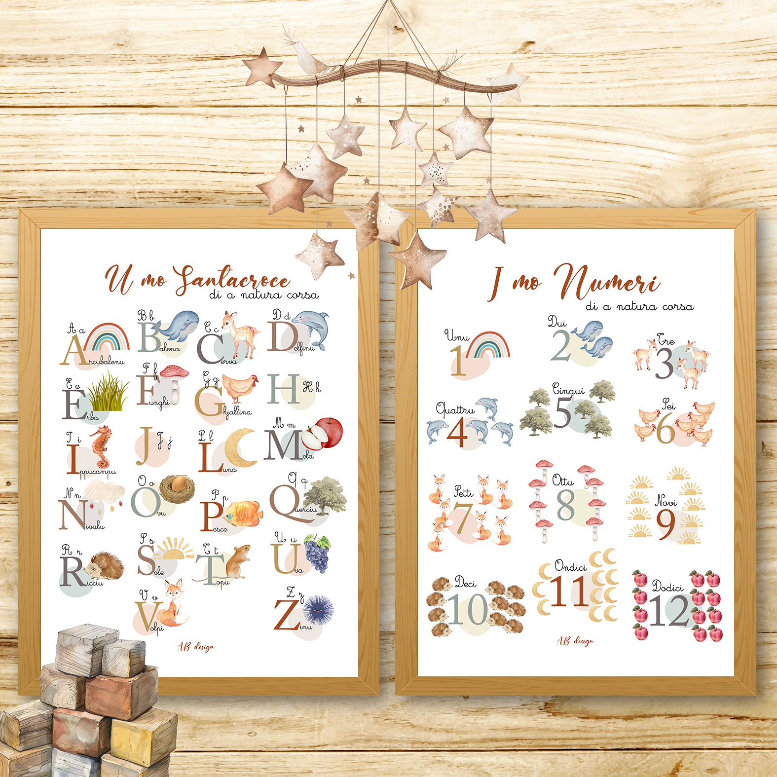 présentation affiche A3 duo abécédaire + chiffres mixtes
