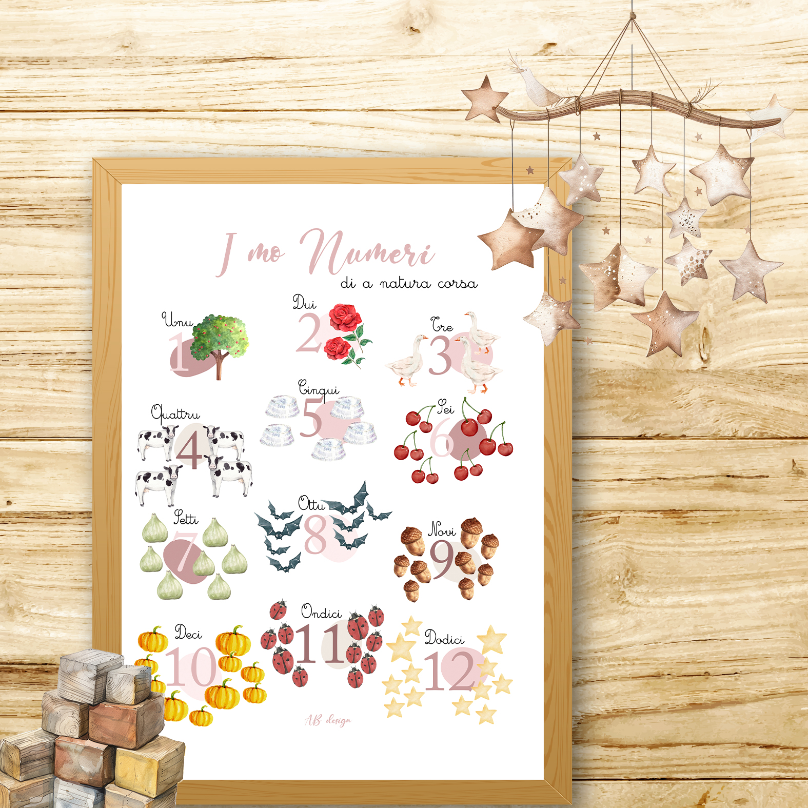 présentation affiche A3 chiffres roses
