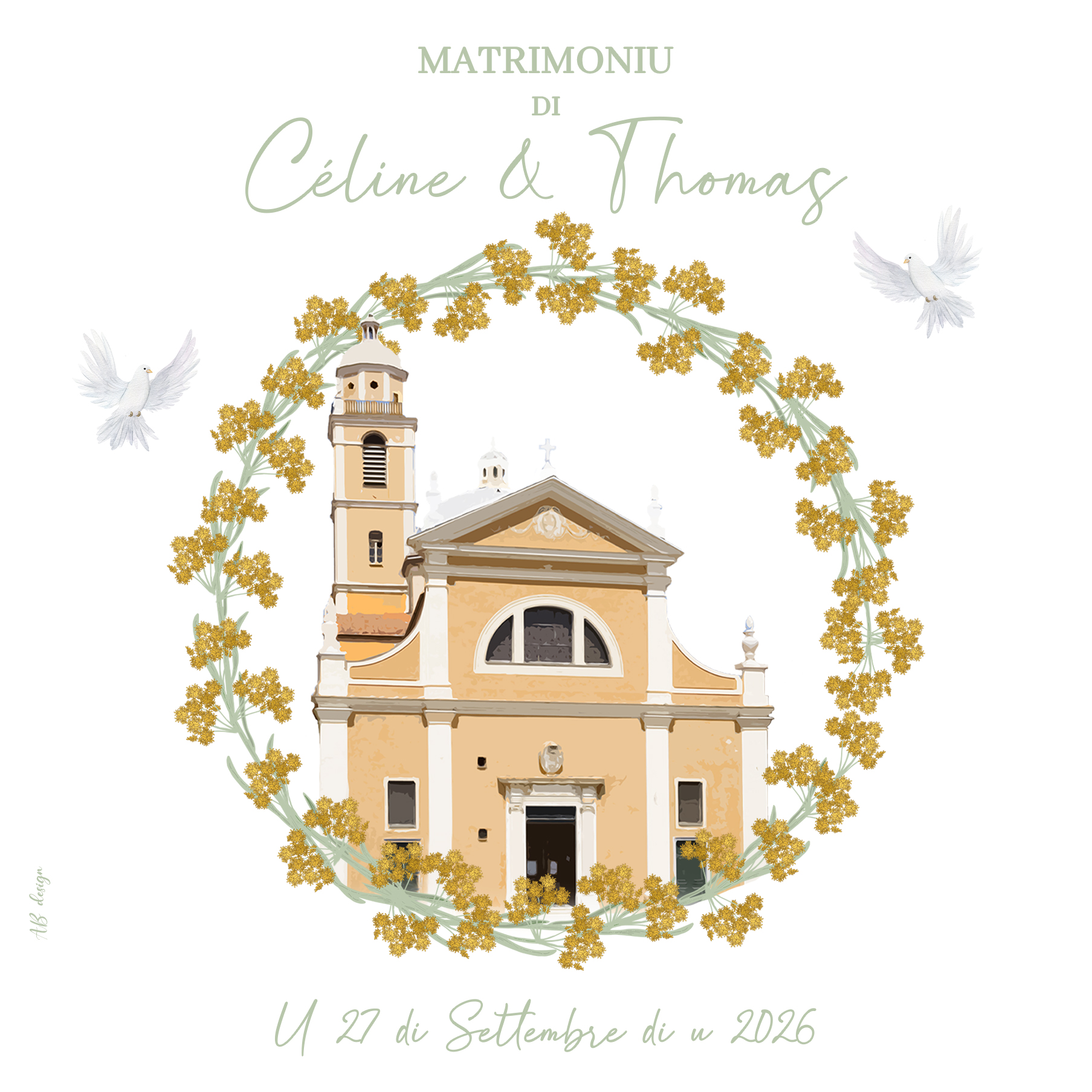 FP mariage couronne immortelle cathédrale ajaccio recto