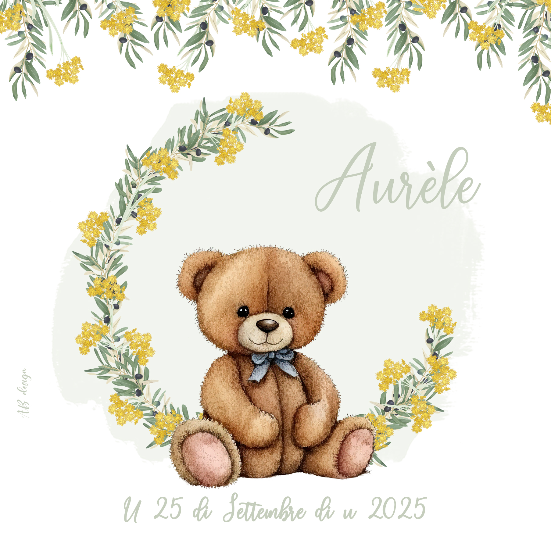 FP naissance nounours couronne olivier immortelle recto
