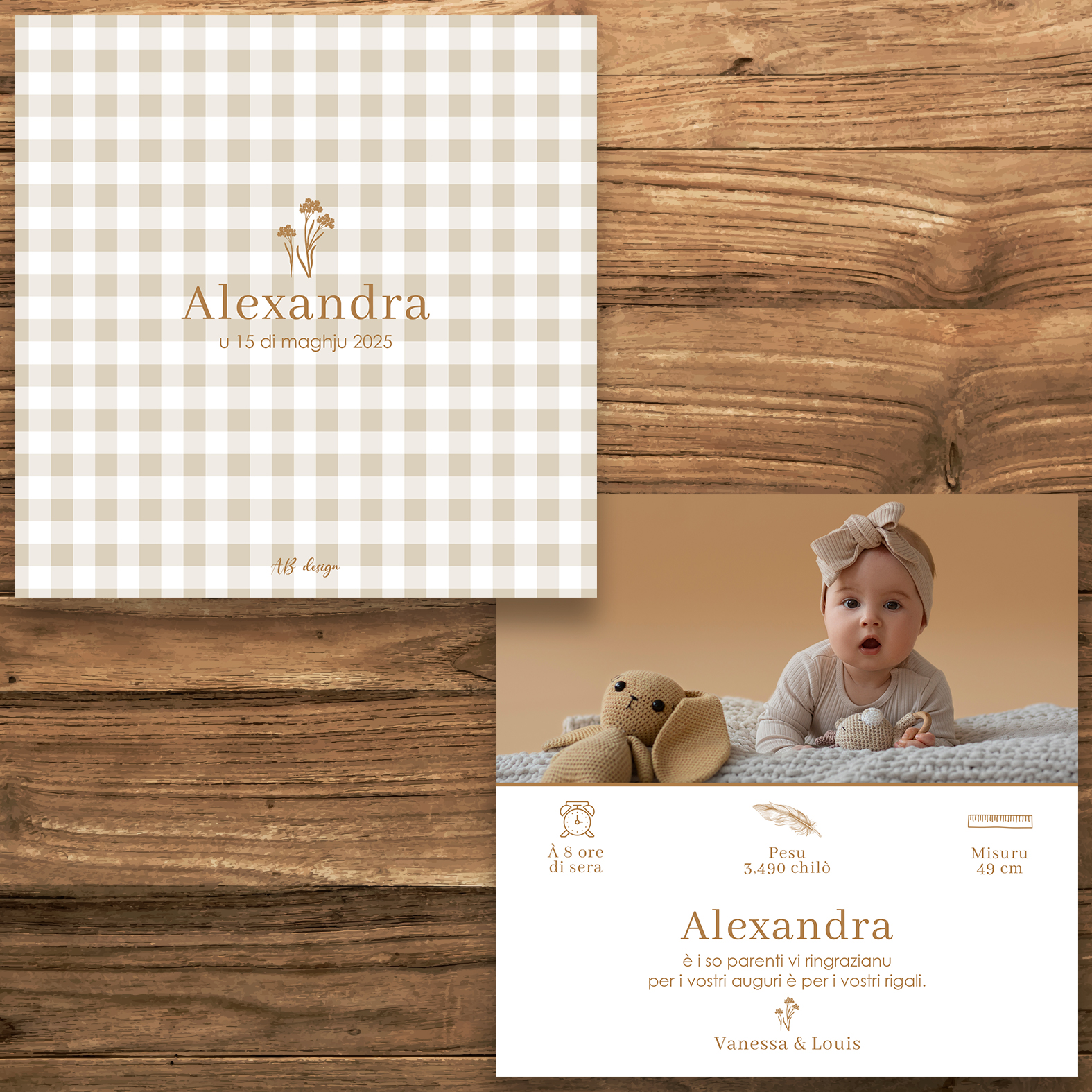présentation FP naissance vichy beige + immortelle