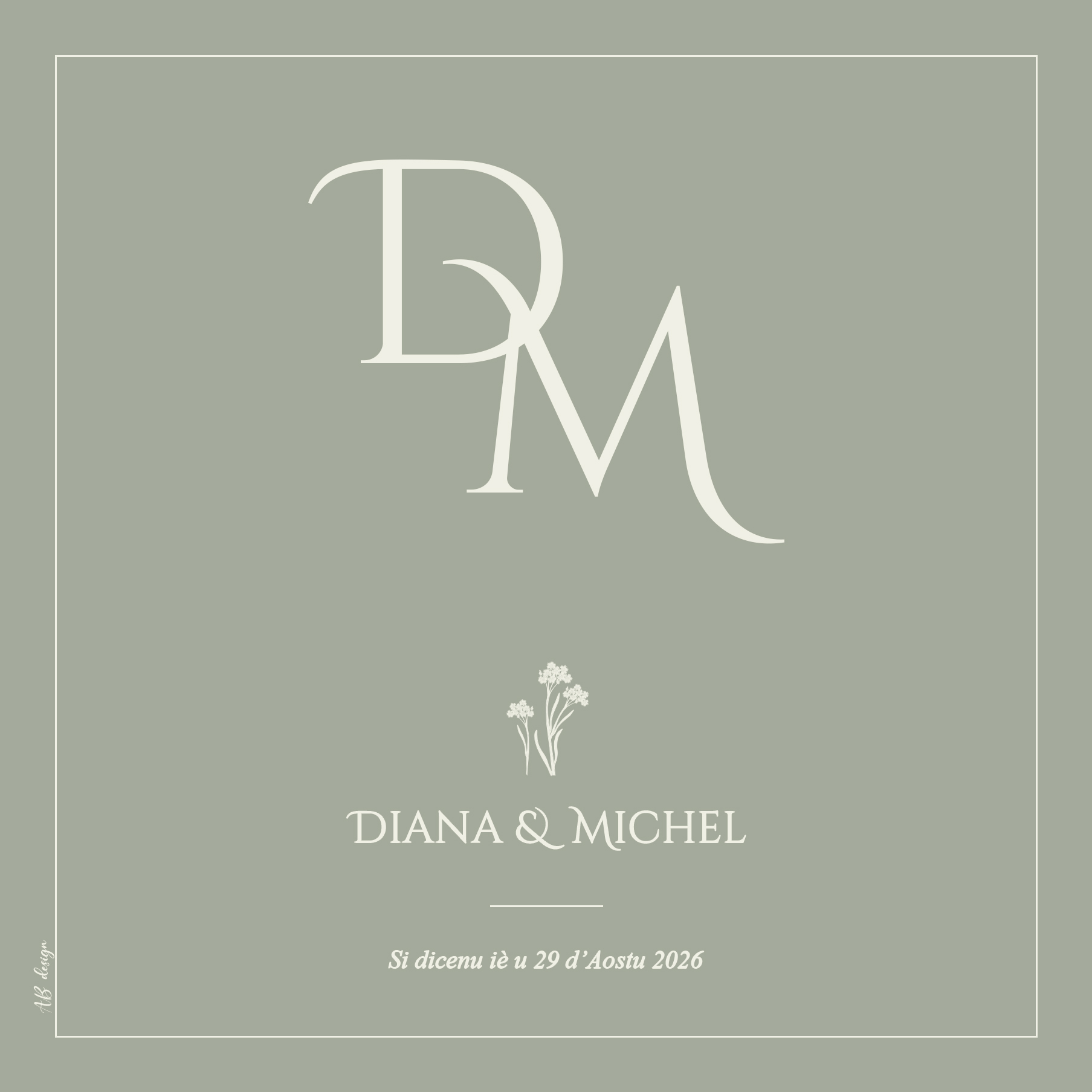 FP mariage initiales pantone vert sauge recto