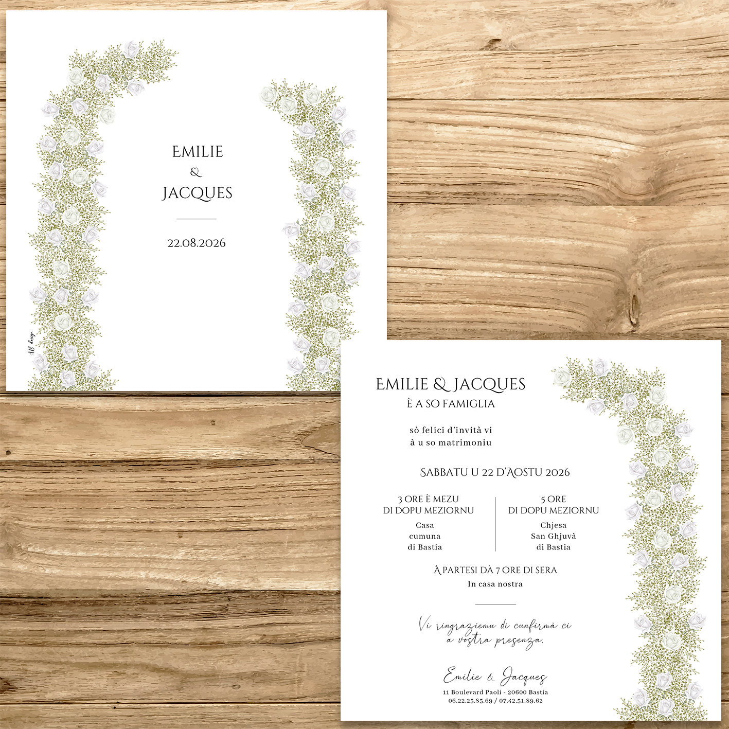 présentation FP mariage arche gypso roses blanches