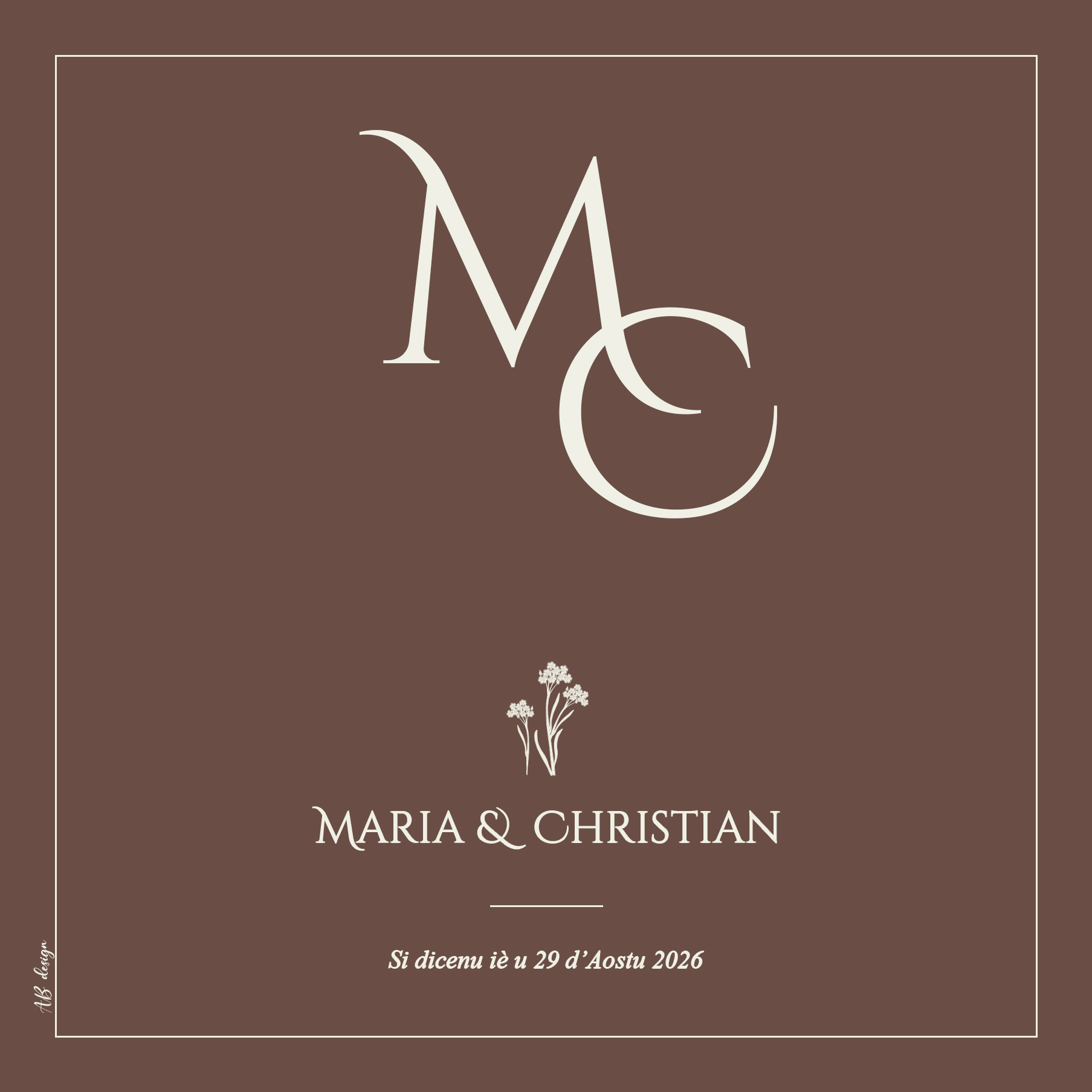 FP mariage initiales pantone cappuccino recto