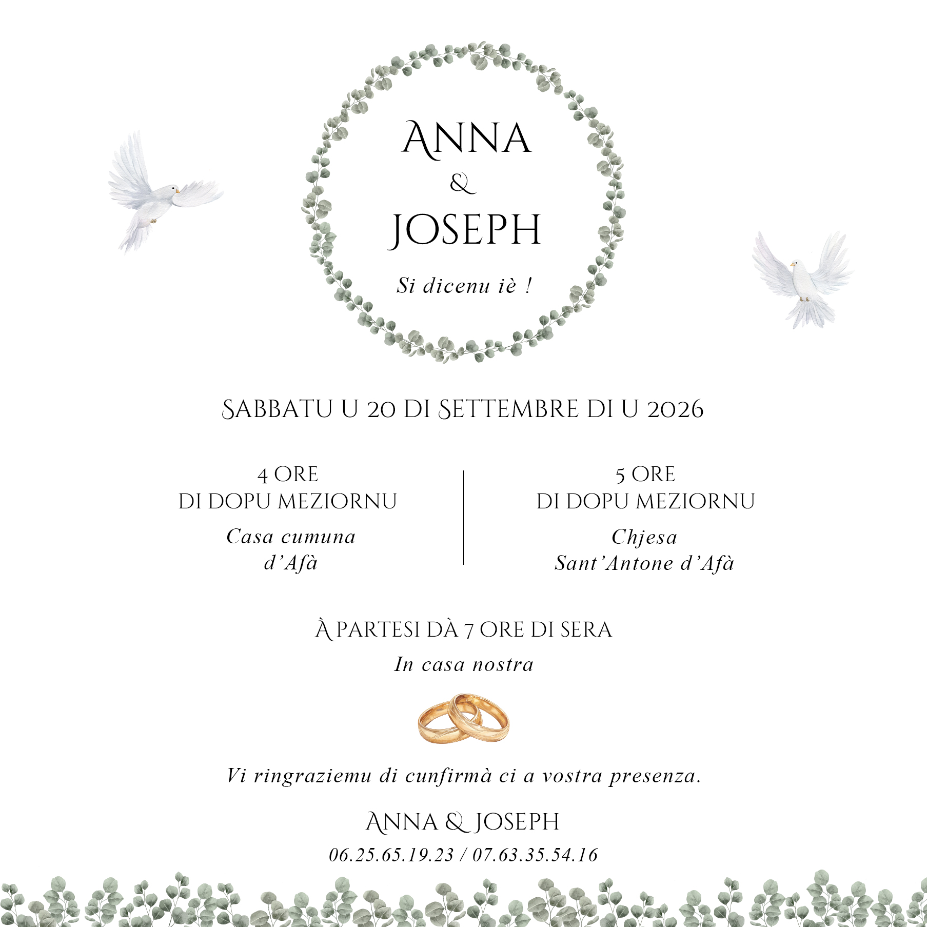 FP mariage couronne eucalyptus fine vert sauge verso