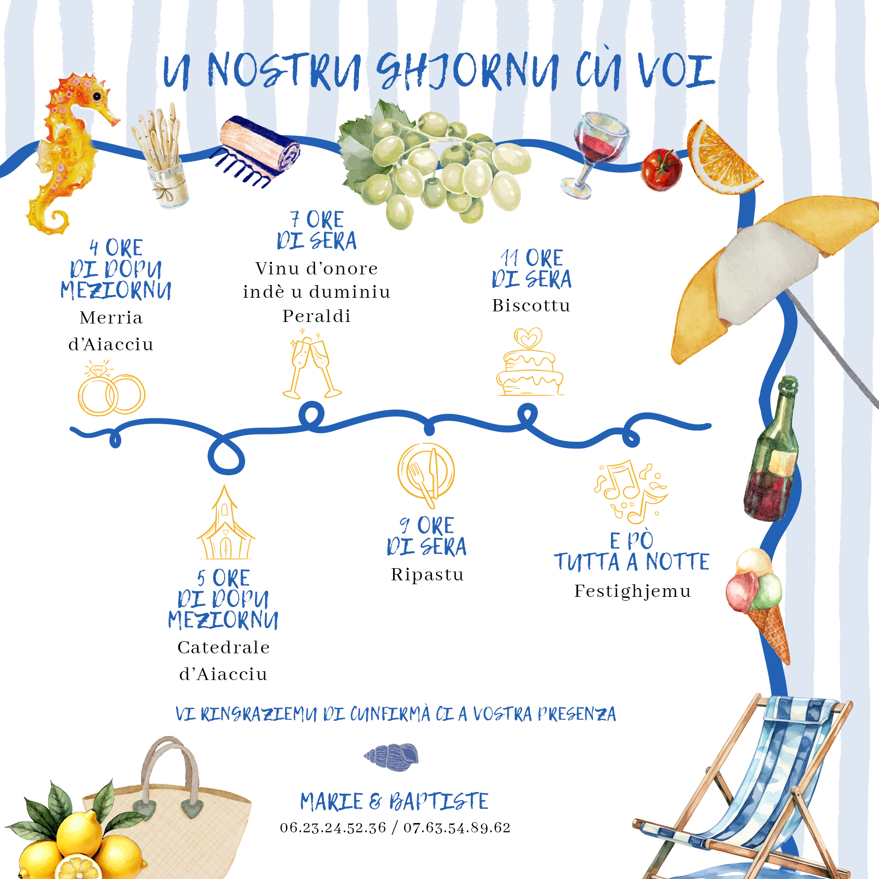 FP mariage dolce vita rayures + chaise chapeau verso