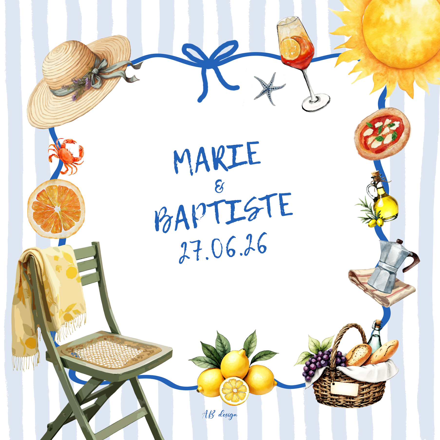 FP mariage dolce vita rayures + chaise chapeau recto