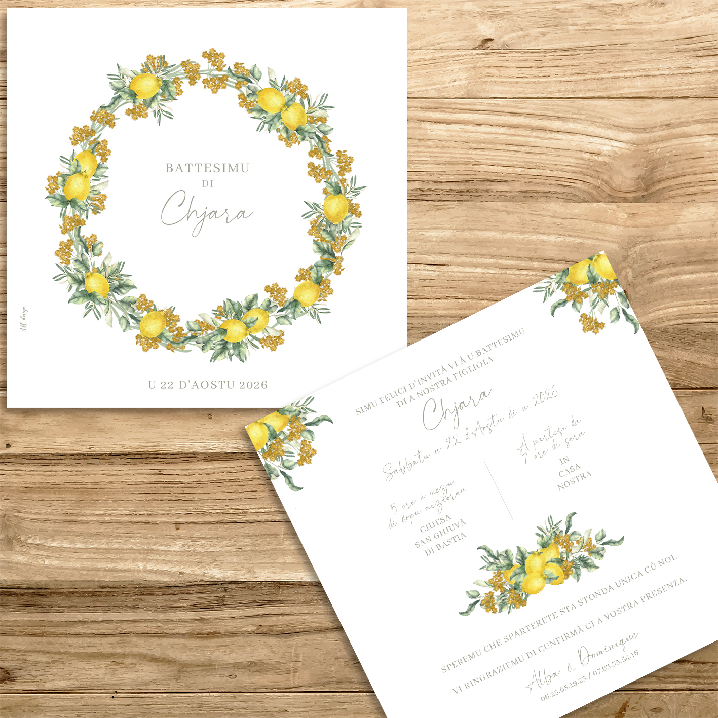 présentation FP baptême Couronne citron immortelle