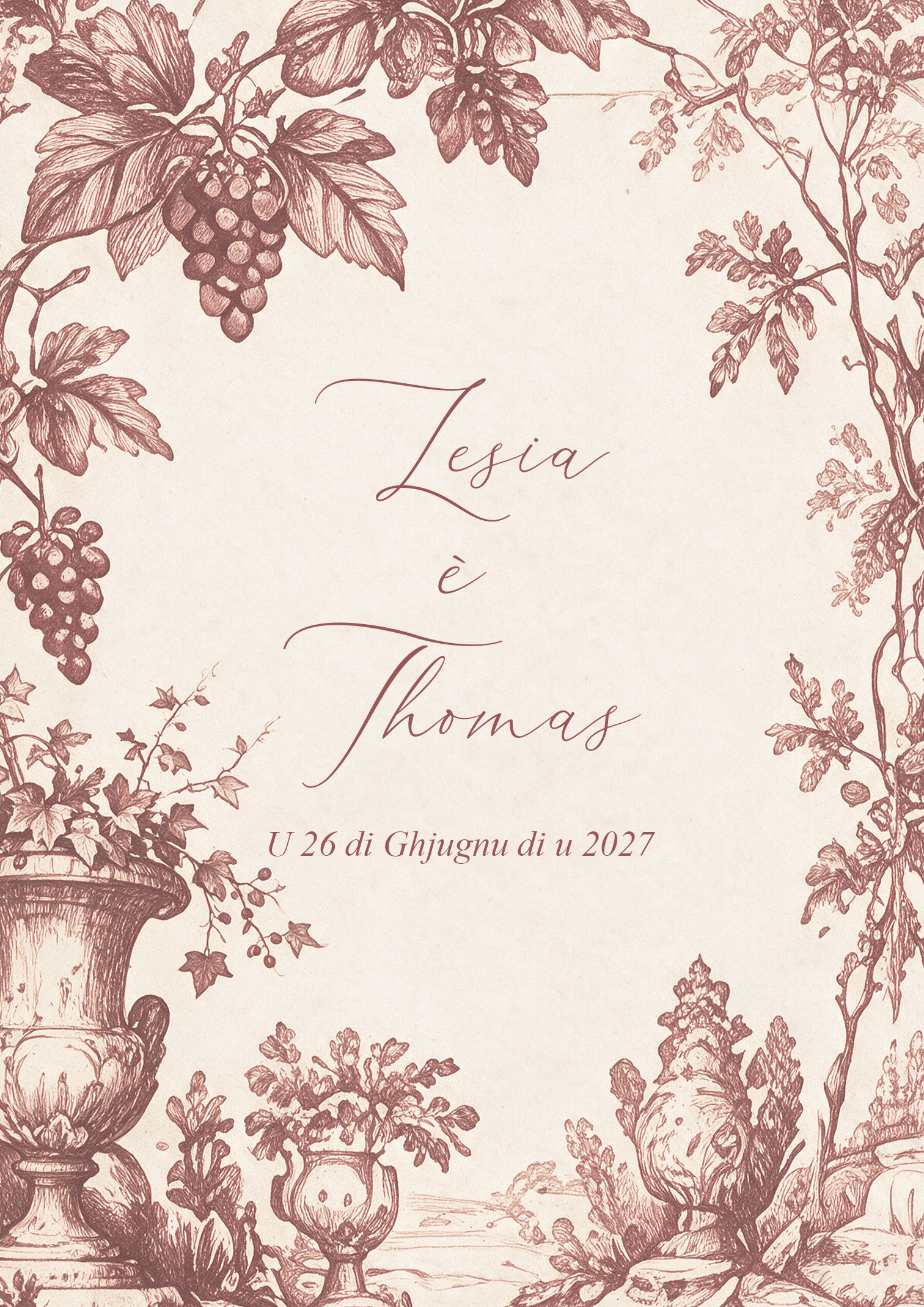 FP mariage vignes monochrome bordeau 12,5x17,8 recto