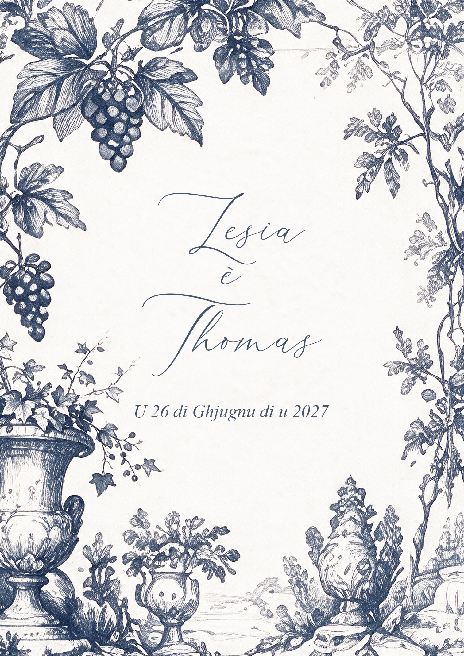 FP mariage vignes monochrome bleu 12,5x17,8 recto