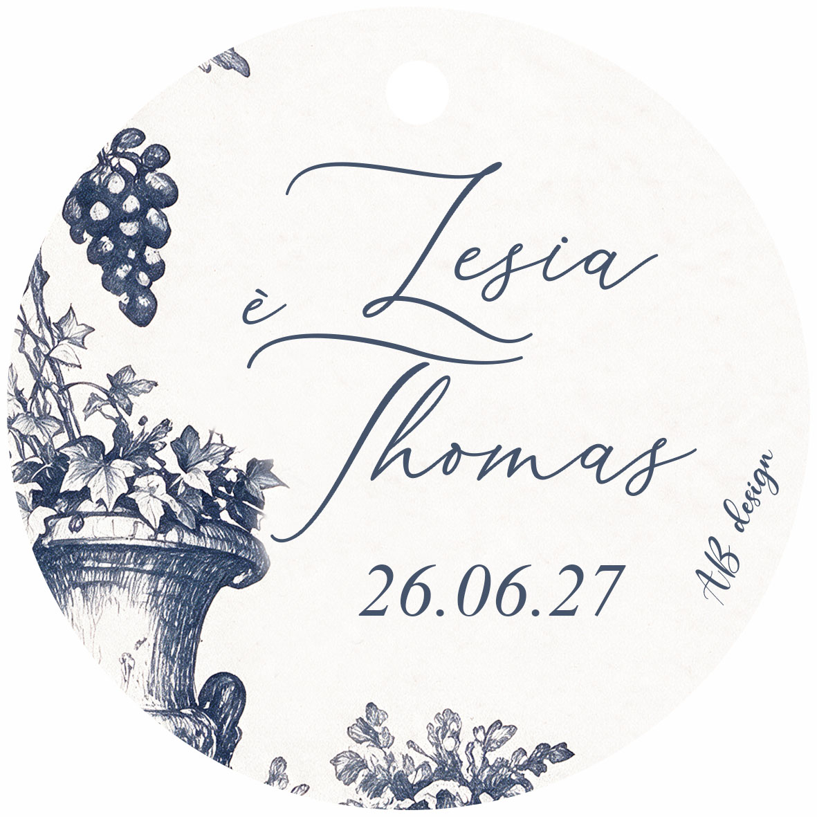éti vignes monochrome bleu