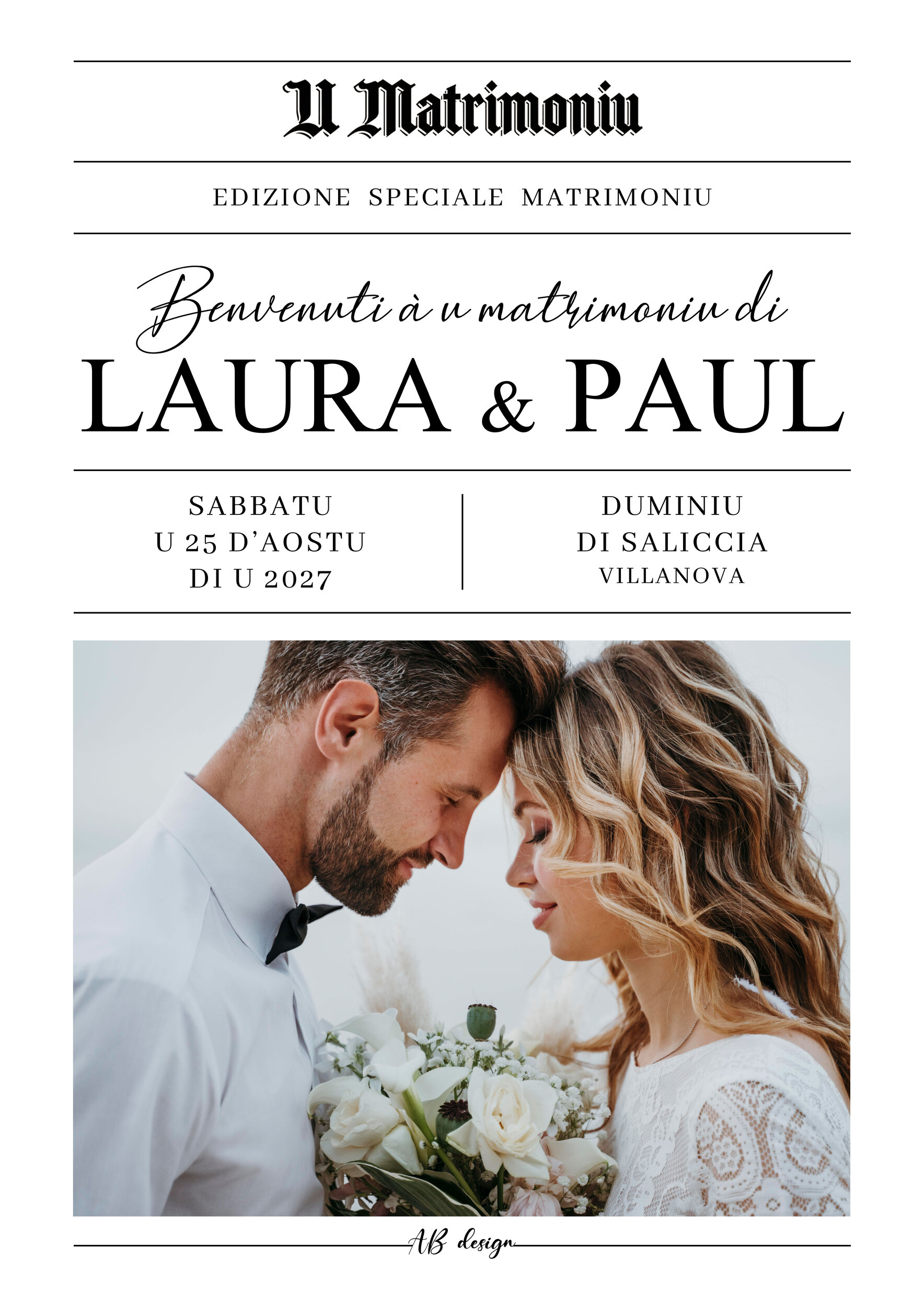 affiche A3 bienvenue mariage journal le monde