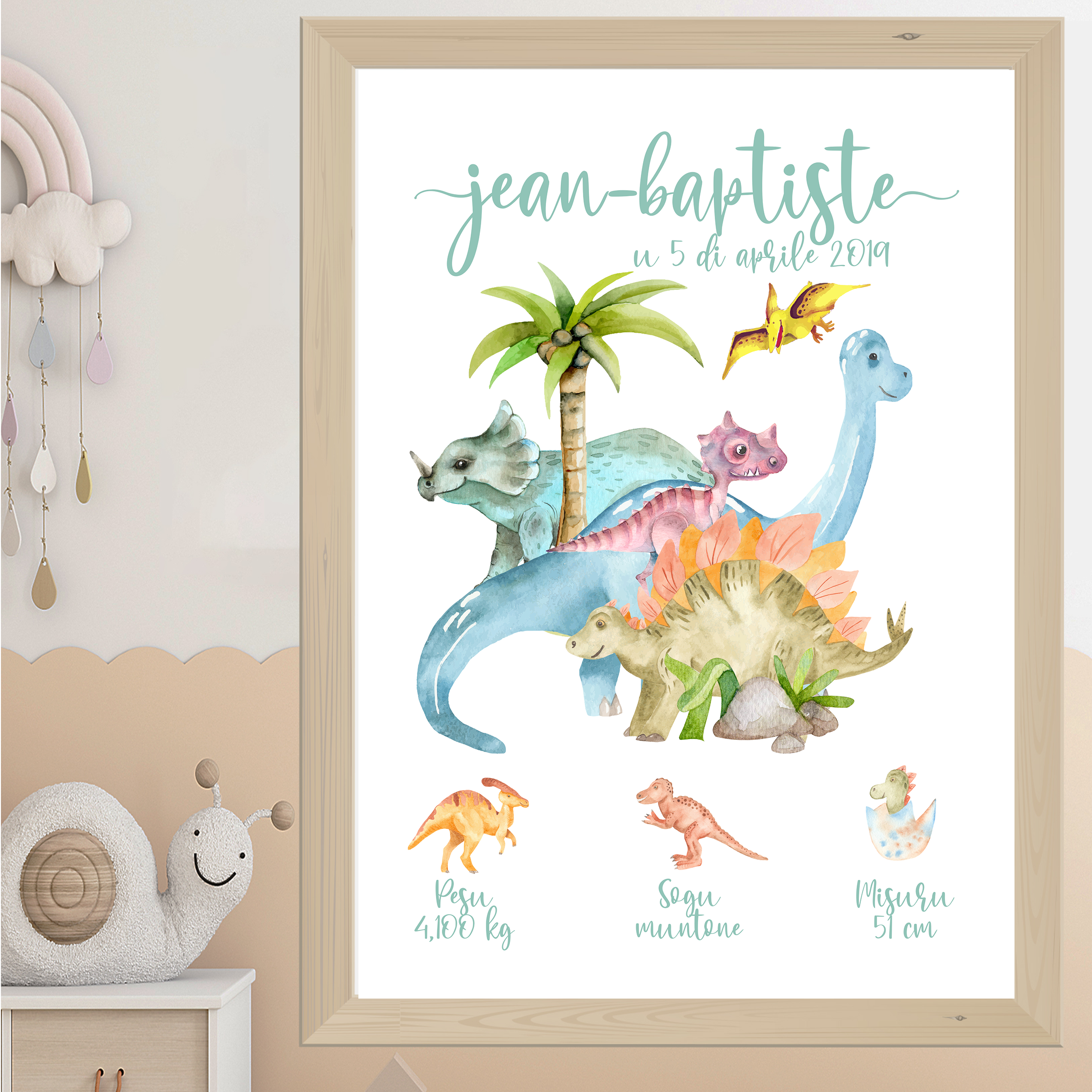 présentation affiche naissance dino