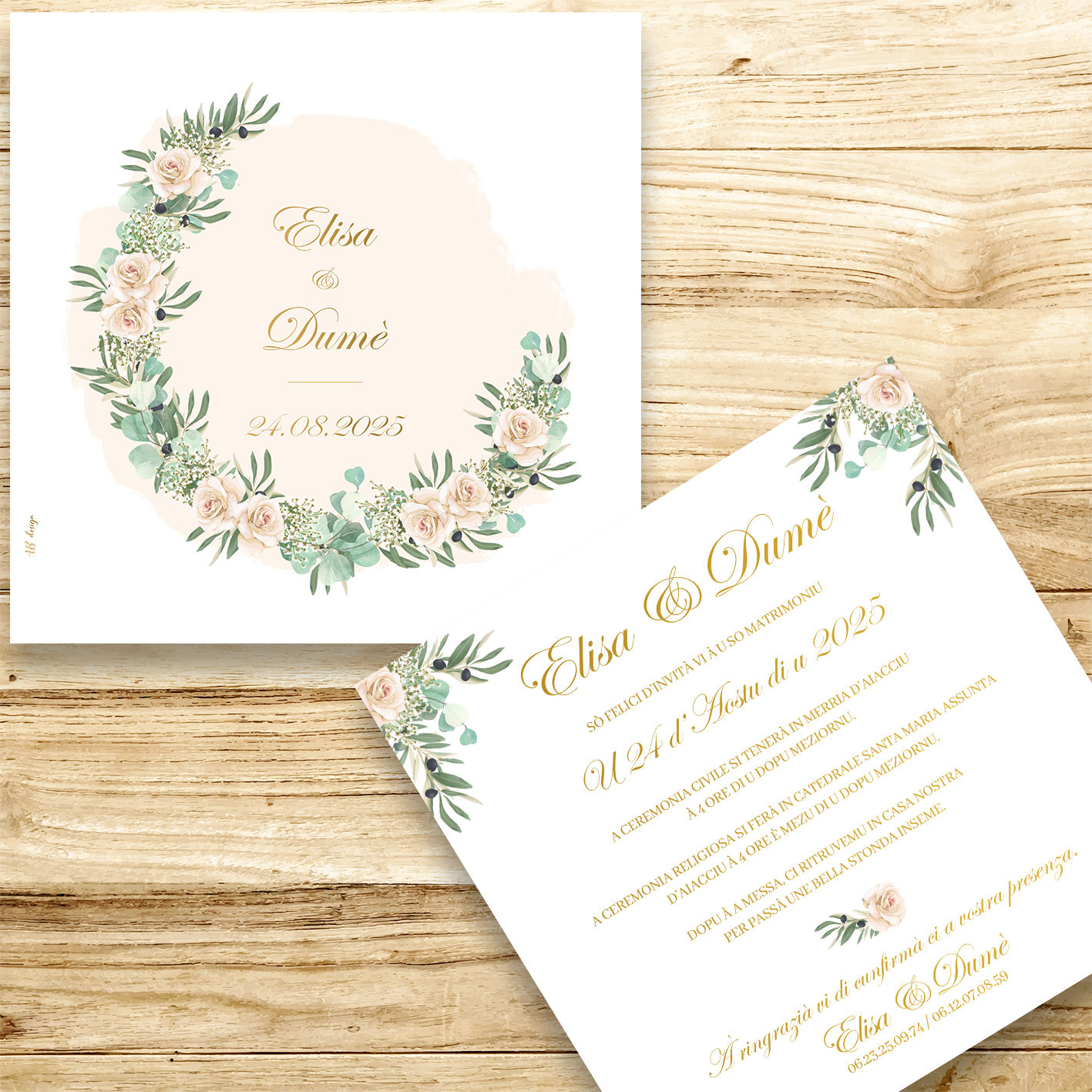 presentation fp mariage couronne olivier eucalyptus rose nude