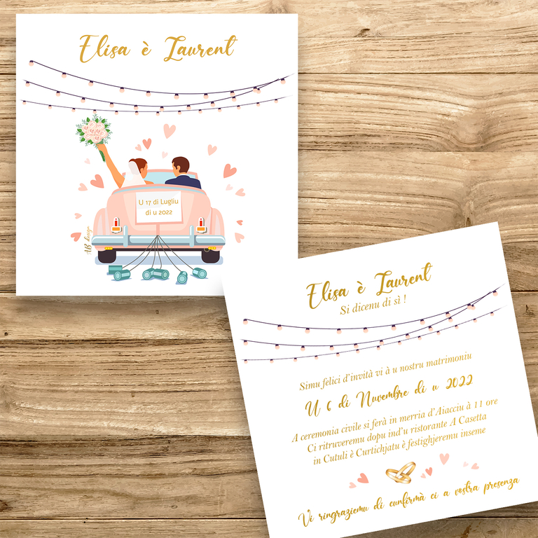 Coccinelle du bonheur Faire Part Mariage ab design