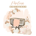 FP naissance Paolina couronne de fleurs séchées couffin lapin hortensia blanc recto