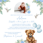 FP Baptême nounours + euca gypso pivoines bleues verso