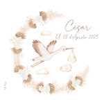 fp naissance cigogne couronne fleurs séchées recto