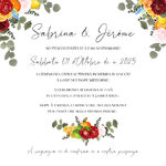 fp mariage demi couronne fleurs fruits rouge jaune orange verso