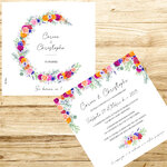 présentation fp mariage demi couronne fleurs colorées