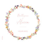 FP baptême couronne de petites fleurs colorées recto