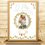 prés affiche A4 fete des mères 2 enfants couronne immortelle + broche porte-bonheurs