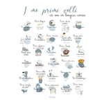 affiche i mo primi volti bleu A3 assortie abécédaire et chiffrier