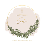 FP bapteme couronne eucalyptus kaki fond beige croix recto