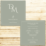 présentation FP mariage initiales pantone vert sauge
