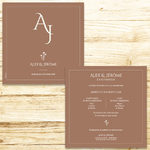 présentation FP mariage initiales pantone mocha mousse