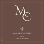 FP mariage initiales pantone cappuccino recto