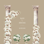 FP mariage colonnes fleurs blanches hortensias roses gypso capucino recto