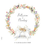 FP mariage couronne fleurs colorées pastel + coussin alliances recto