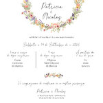 FP mariage couronne fleurs colorées pastel + coussin alliances verso