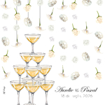 FP mariage rideau de fleurs blanches + pyramide coupes champagne recto