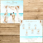 présentation FP mariage plage + arche bohème + mariés