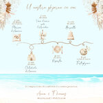 FP mariage plage + arche bohème + mariés verso time line