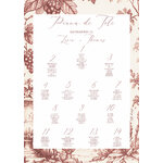 affiche plan de tables 60x80 mariage vignes monochrome bordeau