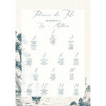 affiche plan de tables 60x80 mariage bord de mer monochrome bleu