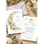 présentation FP mariage couronne ovale fleurs vertes et blanches