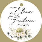 éti couronne ovales fleurs vertes et blanches