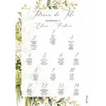 affiche plan de tables 60x80 mariage couronne ovale fleurs vertes et blanches