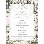 menu A5 mariage domaine cyprès monochrome vert foncé