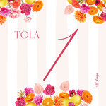 numéro de table couronne fleurs orange et fuchsia