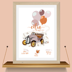 affiche voiture vintage vieux rose support