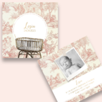 présentation FP naissance couffin + toile de jouy rouge