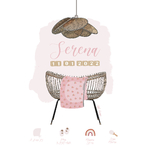 affiche berceau rotin fille rose pale lustre canage