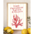 présentation cadre dolce vita corail porte bonheur rayures jaune pale