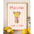 présentation affiche A4 Maestra d'amore crayons + immortelle rayures beige et rosé