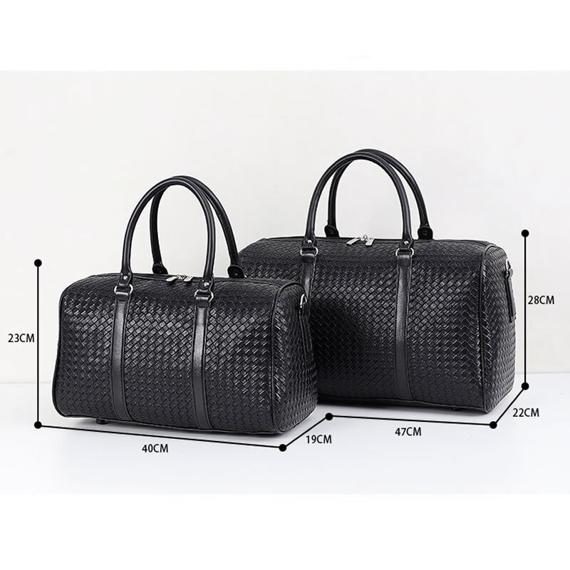 Sac-de-voyage-motif-tiss-en-cuir-PU-pour-hommes-et-femmes-sac-bandouli-re-de